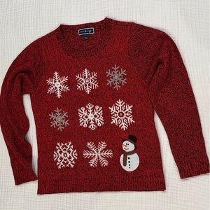 Karen Scott Red Snowflake Sweater